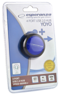 Esperanza EA135B YOYO Hub USB 2.0, 4 porty, modrÃ½