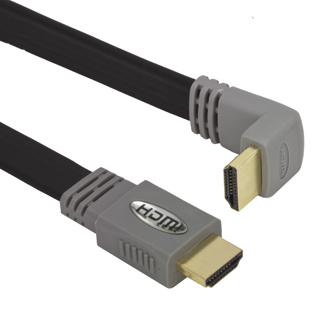 Titanum TB109 Kabel HDMI 1.4 3D GOLD, pozlacenÃ½, plochÃ½, ÃºhlovÃ½, 1.5m