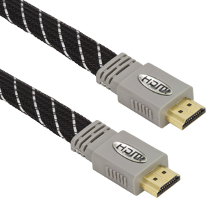 Esperanza EB116 Kabel HDMI 1.4 3D GOLD, pozlacenÃ½, plochÃ½, opletenÃ½, 1.8m