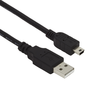 Esperanza EB132 Kabel Mini USB 2.0 A-B M/M 1.8m | 5-pin Canon Style, ÄernÃ½