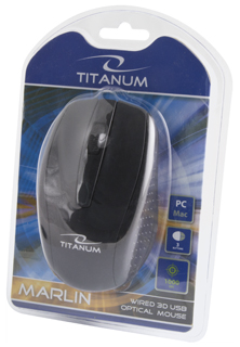 Titanum TM110K MARLIN optickÃ¡ myÅ¡, 1000 DPI, USB, blister, ÄernÃ¡