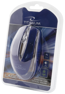Titanum TM111B LAGENA optickÃ¡ myÅ¡, 1000 DPI, USB, blister, modrÃ¡