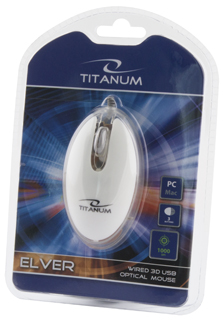 Titanum TM112W ELVER optickÃ¡ myÅ¡, 1000 DPI, USB, navÃ­jecÃ­ kabel, blister, b.