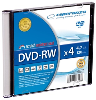 Esperanza DVD-RW [ slim jewel case 1 | 4.7GB | 4x ]