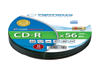 Esperanza CD-R [ Soft Pack 10 | 700MB | 52x | Silver ]