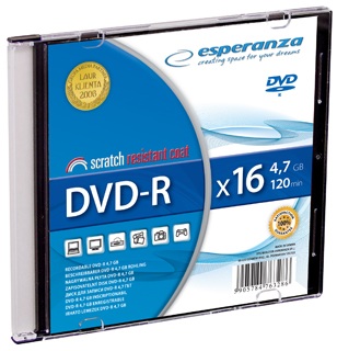 Esperanza DVD-R [ slim jewel case 1 | 4.7GB | 16x ]