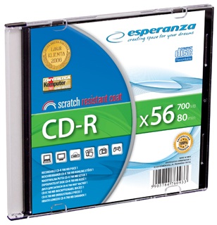 Esperanza CD-R [ slim jewel case 1 | 700MB | 56x | Silver ]