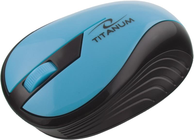 Titanum TM114T RAINBOW bezdrÃ¡tovÃ¡ optickÃ¡ myÅ¡, 1000 DPI, 2.4GHz, 3D, tyrkysovÃ¡