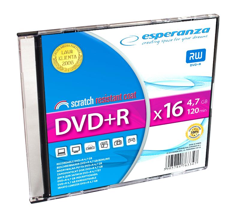 Esperanza DVD+R [ slim jewel case 1 | 4.7GB | 16x ]