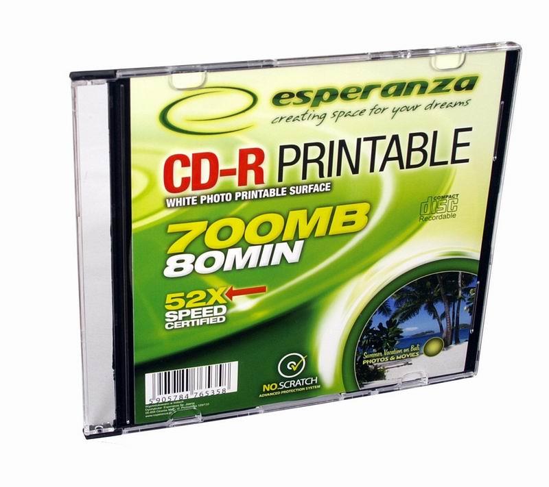Esperanza CD-R [ slim jewel case 1 | 700MB | 52x | Printable ]