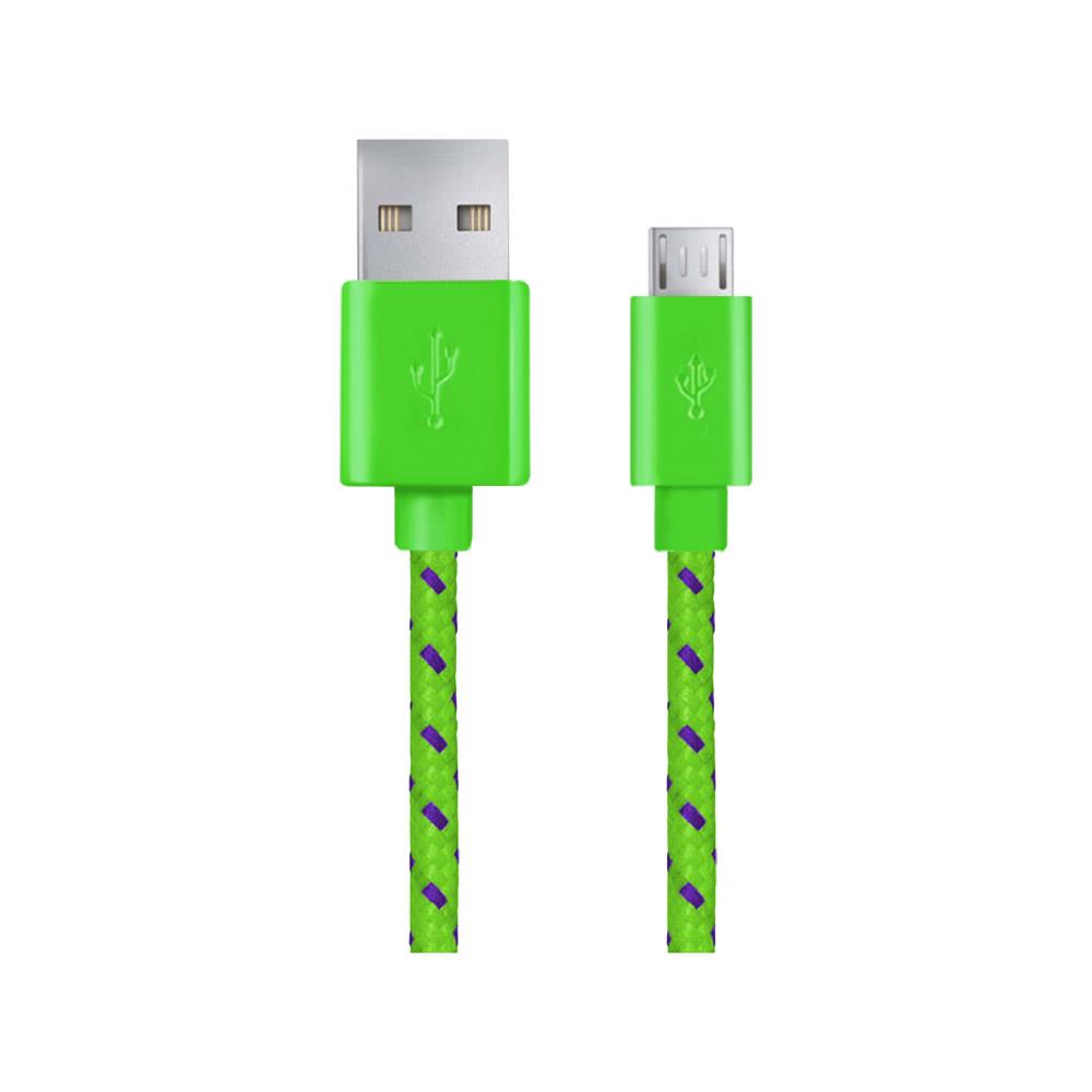 Esperanza EB175GP Kabel Micro USB 2.0 A-B M/M, opetenÃ½, 1.0m, zelenÃ½