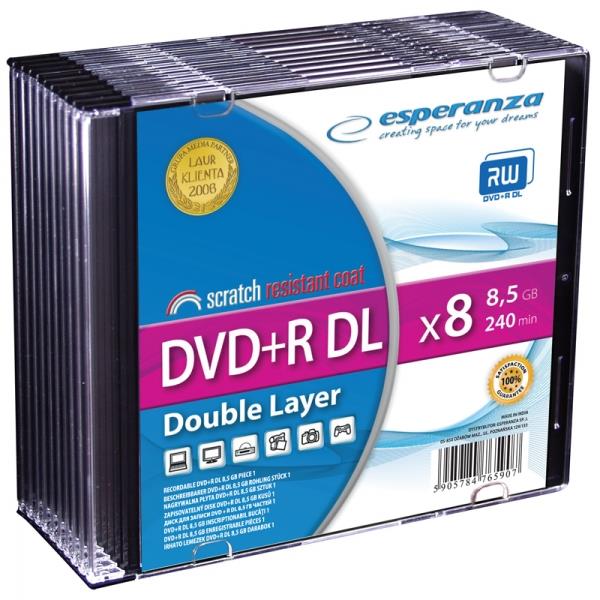 Esperanza DVD+R Double Layer [ Slim Case 10 | 8.5GB | 8x ]