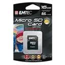 EMTEC Micro SDHC karta 16GB 60X Class 4 (30MB/s, 6MB/s) + adaptÃ©r SDHC