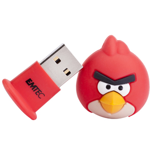 EMTEC Angry Birds Series A100 4GB USB 2.0 flashdisk (15MB/s, 5MB/s), ÄervenÃ½