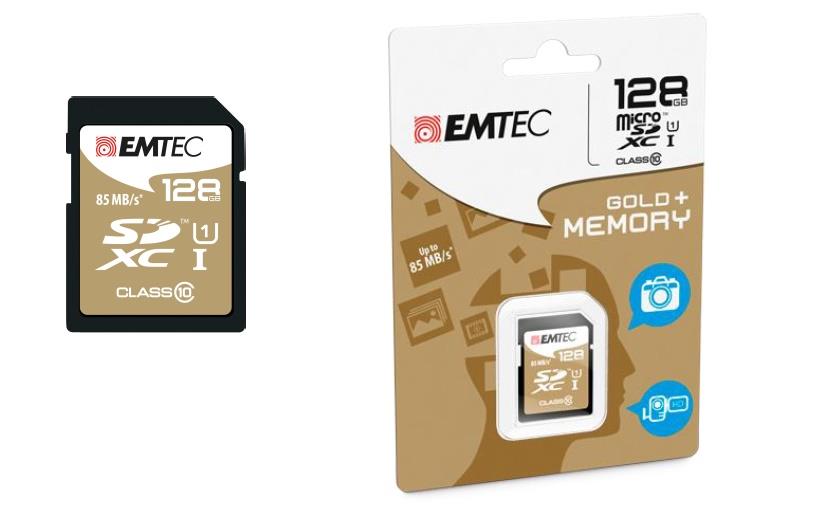 Emtec memory card SDXC 128GB Class 10 Gold+ (85MB/s, 21MB/s)