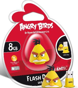EMTEC Angry Birds Series A102 8GB USB 2.0 flashdisk (15MB/s, 5MB/s), Å¾lutÃ½