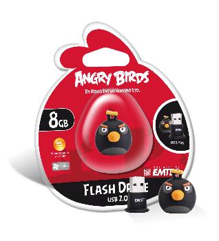 EMTEC Angry Birds Series A103 8GB USB 2.0 flashdisk (15MB/s, 5MB/s), ÄernÃ½