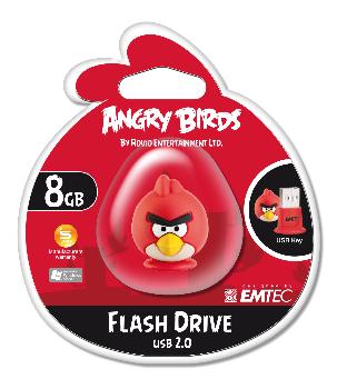 EMTEC Angry Birds Series A100 8GB USB 2.0 flashdisk (15MB/s, 5MB/s), ÄervenÃ½