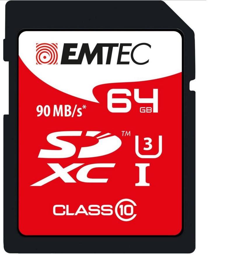 Emtec memory card SDXC 64GB Class 10 Pro UHS-I U3 (90MB/s, 80MB/s)