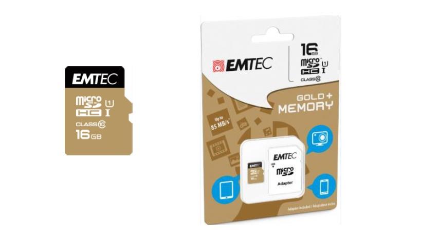Emtec memory card microSDHC 16GB Class 10 Gold+ (85MB/s, 21MB/s)