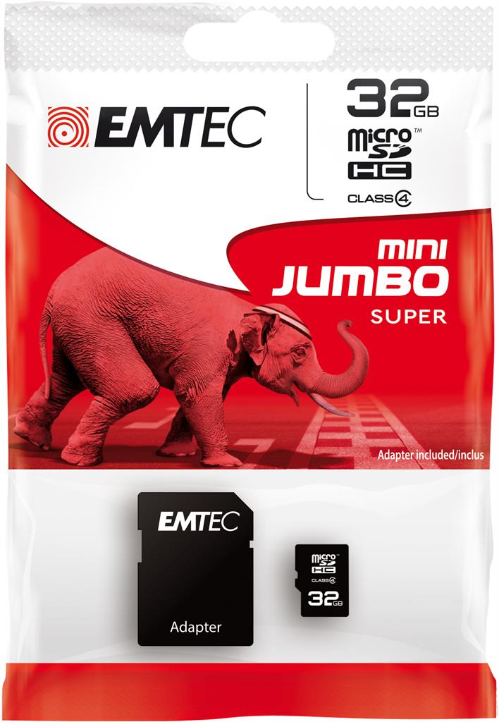 EMTEC Micro SDHC karta 32GB 60X Class 4 (15MB/s, 6MB/s) + adaptÃ©r SDHC