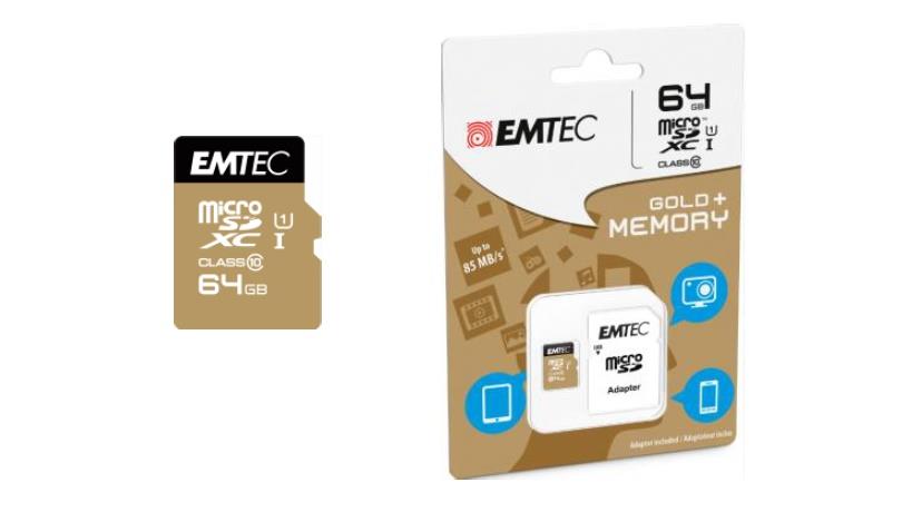 Emtec memory card microSDXC 64GB Class 10 Gold+ (85MB/s, 21MB/s)