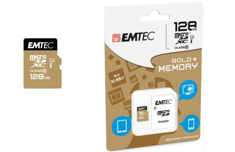 Emtec memory card microSDXC 128GB Class 10 Gold+ (85MB/s, 21MB/s)