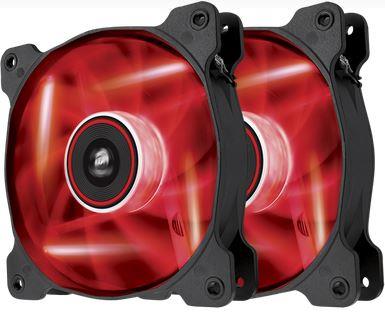 Corsair Air Series AF120 LED Red Quiet Edition, 2x 120mm vent., 25dBA, Twin pack
