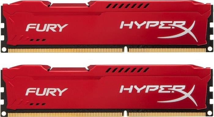 HyperX Fury 8GB (Kit 2x4GB) 1600MHz DDR3 CL10 DIMM, ÄervenÃ½ chladiÄ