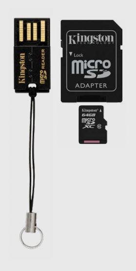 Kingston Mobility Kit G2 64GB (micro SDXC karta 64GB Class 10+ USB ÄteÄka+ ad.)