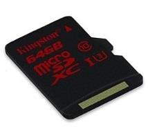 Kingston microSDXC karta 64GB UHS-I U 3 (ÄtenÃ­/zÃ¡pis; 90/80MB/s)