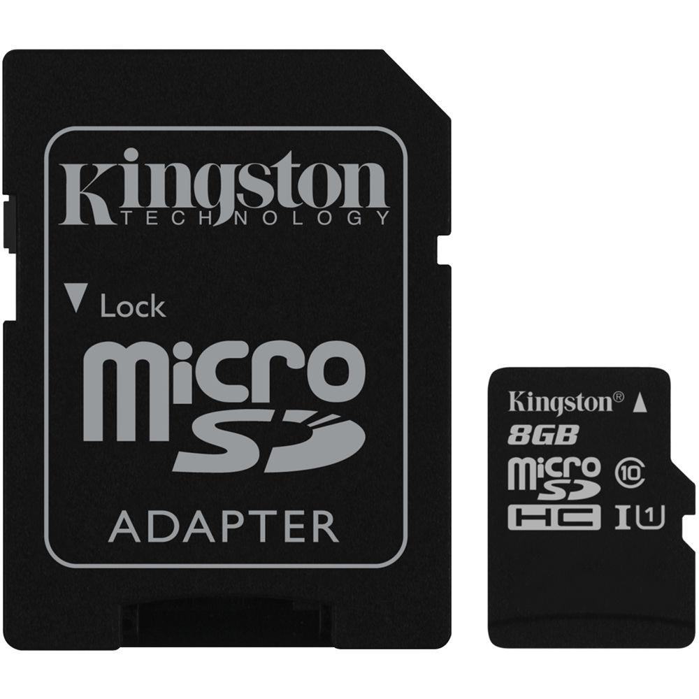 Kingston micro SDHC 8GB Class 10 UHS-I + adaptÃ©r