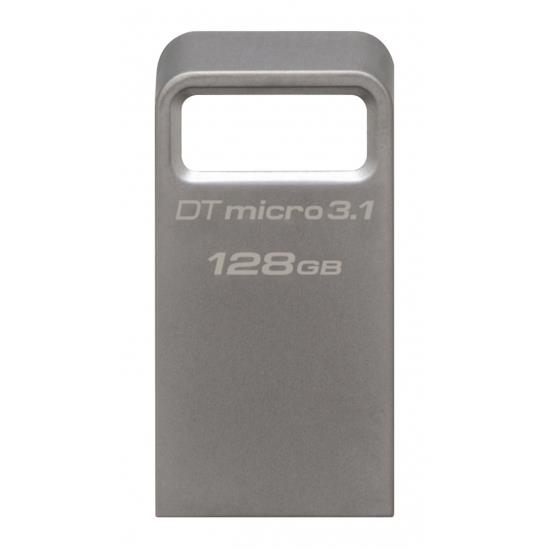 Kingston DataTraveler Micro 128GB USB 3.1/3.0 flashdisk, stÅÃ­brnÃ½