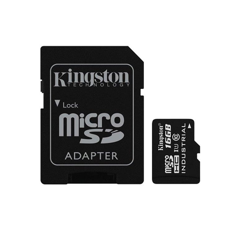 Kingston micro SDHC 16GB UHS-I Class 10 Industrial Temp Card + SD AdaptÃ©r