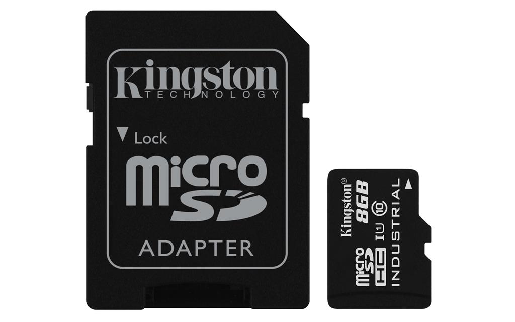 Kingston micro SDHC 8GB UHS-I Class 10 Industrial Temp Card + SD AdaptÃ©r