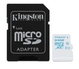 Kingston micro SDHC 64GB UHS-I U3 Action Card, 90R/45W + SD AdaptÃ©r